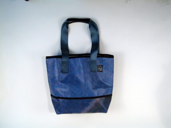 upcycled ad tote